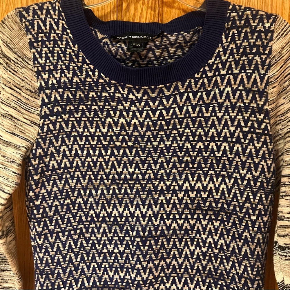 French Connection Navy And Gray Patterned Long Sl… - image 5